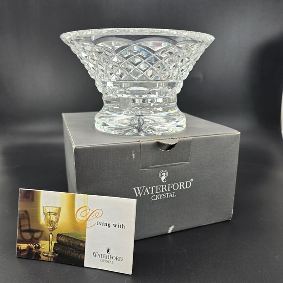 Waterford Crystal Ankglo Bowl 6" Diamond Cut Footed Beauty in Box JJ3832 - Picture 2 of 15